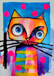 Cat Abstract Original Big Size 30 X 40 Inches Contemporary Gallery Quality Art Ebay Art Cat Painting Cat Art