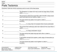 Plate Tectonics Vocab Interactive Worksheet In 2020 Plate Tectonics Science Worksheets Interactive Science