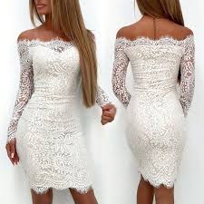 Fashion Womens Bodycon Bandage Evening Party Dress Ladies Formal Wedding Lace Dresses Wish Party Dress Long Sleeve Lace Dress Vintage Mini Cocktail Dress