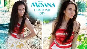 Costume di vaiana deluxe per adulto. Disney S Moana Costume Tutorial Diy No Sew Youtube