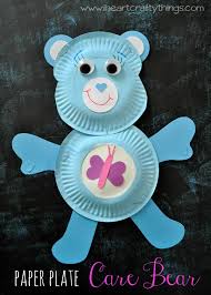 Love a lot bear and a heart balloon Paper Plate Care Bear I Heart Crafty Things