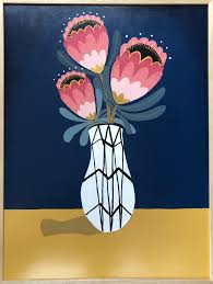 Protea Still Life In Black And White Vase By Emma Whitelaw Paintings For Sale Bluethumb Online Art Gallery Small Canvas Art Art Buy Abstract Painting