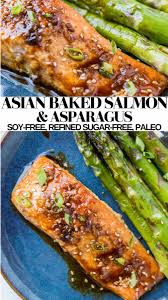 Just 5 minutes of prep time and 8 minutes of cook time and everything is cooked in one pan/basket in your air fryer. Paleo Asian Baked Salmon And Asparagus The Roasted Root