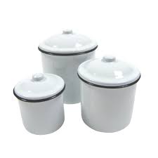 Macy's has a wide range of stylish kitchen to suit your taste, budget, and style. Rustic White Enamel Kitchen Canister Set 3pc Vintage Countertop Food Storage Decoration Walmart Com Walmart Com
