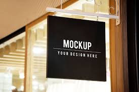Download Download Premium Psd Of Mockup Sign Outside Of A Shop 545217 Shop Signs Mockup Logo Mockup