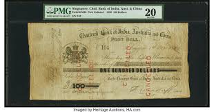 Exchange rates in singapore dollars: Singapore Chartered Bank Of India Australia And China 100 Dollars Lot 26767 Heritage Auctions