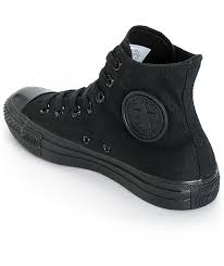 Estilo converse high top converse outfits black high top converse converse style black high tops white converse converse hightops looks con designer clothes, shoes & bags for women | ssense. Converse Womens Chuck Taylor All Star All Black High Top Shoes Zumiez