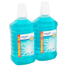 Equate Antiseptic Mouthrinse Blue Mint 101 4 Fl Oz 2 Count Walmart Com