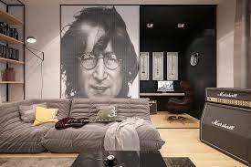 The living room in this image, however, shows you can place two different seating types. Unique Interior Living Room Design That Would Be Perfect For Musician Roohome