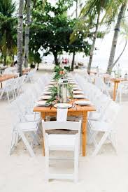 Didn T Know Wooden Tables And White Hercules Chairs Look Good Together 3 Photo Helium Hear Wedding Table Setup White Wooden Chairs Beach Wedding Reception