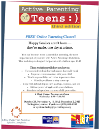 Tiffany haddish taking parenting classes to prepare her for adoption role. Cplc Parenting Arizona Free Six Week Online Active Parenting Of Teens Class On Dec 2 Children Youth News Coconino Coalition For Children Youth