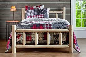 Wooden bed frames are often considered less weight because the mattress weight is much more in comparison and also it is a bit expensive than the this particular style wood bed frame is actually the best one to have for your bedrooms. Castlecreek Cedar Log Queen Bed With Headboard And Footboard Rustic Natural Unfinished Wooden Bed Frames Pricepulse