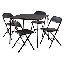 Cosco 5 Piece Card Table Set Black Walmart Com Card Table And Chairs Card Table Set Table And Chair Sets