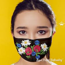 Some required that a small seam is sewn shut by hand at the end, but that is it. Ith Face Mask Poppies Daisies Cornflowers Free Machine Embroidery Design