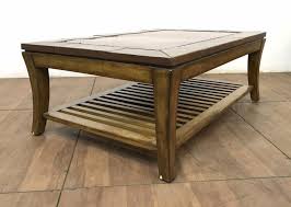 This gray slate round modular coffee table is a perfectly round, low table. Lot Rustic Flagstone Copper Top Coffee Table