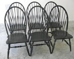 Modway amble windsor spindle back elm wood kitchen and dining room chair in black. 6 Pottery Barn High Back Solid Oak Windsor Dining Chairs Painted Black Windsor Dining Chairs Dining Chairs Painted Black Painted Dining Chairs
