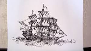 How to draw a pirate ship realistic. Realistic Ship Pencil Drawing Novocom Top