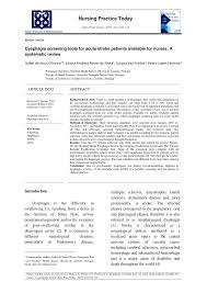 Pdf Dysphagia Screening Tools For Acute Stroke Patients Available For Nurses A Systematic Review