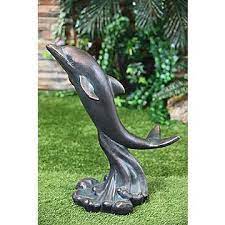 Nifao statues mermaid with three dolphins. Large Dolphin Statue Outdoor Living Outdoor Decor Lawn Ornaments Statues Outdoor Statues Dolphin Art Dolphin Decor