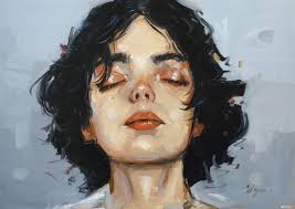 SASHA HARDING ORIGINAL Oil Painting Portrait Of A Nude Woman Cornish Art  £395.00