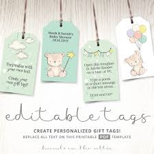 They are perfect for baby showers and each pattern comes with a circle tag (that can be easily cut out with a 2.5″ circle punch), a tag to string onto a gift, and a card that can be folded in half and written inside. Printable Gift Tags Archives Hands In The Attic