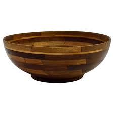 W.M. Hunt Turned Laminate Wood Bowl Walnut Maple