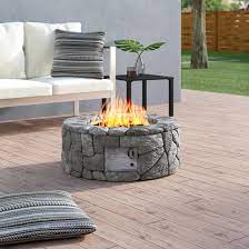 The burning area of this stylish fire pit measures 22.24 x 22.24 x 5.71 and its overall dimensions measure 30 x 30 x 22.83. Brayden Studio Erandekar 9 06 H X 28 W Stone Propane Outdoor Fire Pit Table Reviews Wayfair