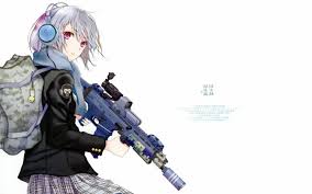 anime girls, Weapon Wallpapers HD / Desktop and Mobile Backgrounds