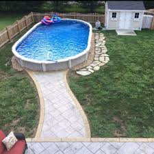 This Is An Above Ground 54 Pool Submerged 17 30 Into The Ground This Pool Has Been Above Ground Pool Landscaping Backyard Pool Landscaping In Ground Pools