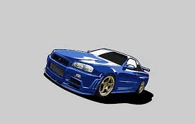 1920x1080 widescreen for tuning nissan skyline gtr liberty walk r35 wallpaper>. Hd Wallpaper Blue Coupe Cartoon Clip Art Vector Skyline Nissan Gt R Gtr Wallpaper Flare