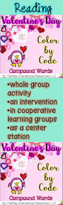 Valentine S Day Compound Words Differentiated Color By Code Worksheets No Prep Science Words Science Word Wall Compound Words