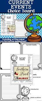 Current Events Choice Board Choice Boards Social Studies Classroom Current Events