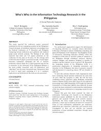 Here is a list of some unique filipino surnames which will surely lure you away. Pdf Who S Who In The Information Technology Research In The Philippines A Social Network Analysis