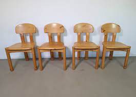 Get 5% in rewards with club o! Set Of 4 Solid Pine Wood Dining Chairs 1970s 161399