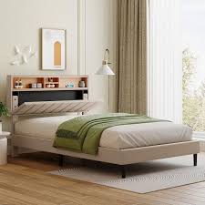 Linen Fabric Upholstered Bed