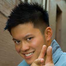 Short Sides Spiky Top Asian Men Hairstyle Straight Hairstyles Spiky Hair