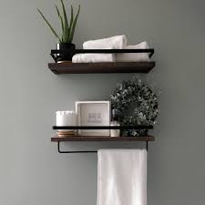 Wall or over the door shelves, black. 2pcs Rustic Wooden Floating Shelves Wall Storage Shelf Kitchen Bathroom Multifunction With Removable Towel Holder Strong Black Metal Frame Walmart Com Walmart Com