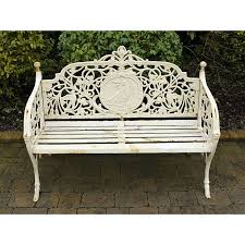 Maybe you would like to learn more about one of these? Banc De Jardin En Fonte Blanc Vieilli Avec Medaillon Femme