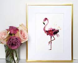 Flamingo Art Print Pressed Flower Art Dry Flower Arrangement Botanical Dried Flowers Flamingo Print Pink Flamingos Pressed Flowers Wall Art Flamingo Art Print Pressed Flower Art Flamingo Wall Art