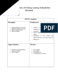 Level 30, menara hong leong no. Swot Analysis Of Hong Leong Financial Group Strategic Management Economic Growth