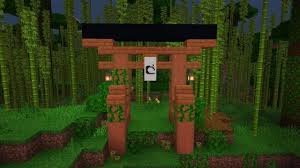 A Japanese Gate Made Out Of Acacia Wood Detailcraft Minecraft Garden Minecraft Japanese House Minecraft Architecture
