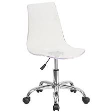Flash Furniture Contemporary Transparent Acrylic Task Chair With Chrome Base White Clear Office Chair Office Chair Clear Desk Chair