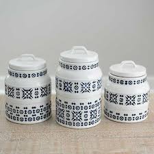 Taking custom orders on sets blue white, chinoiserie chic, pillar candle ,italian blue, holiday gifts, hostels gift, home decor, housewarming gifts perfectly matching. Blue Ceramic Tile Embossed Canisters Set Of 3 Kirklands