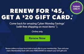 Looks like you need to go to the membership desk to redeem the $20 gift card. Expired Sam S Club Renew Your Membership Get 20 Egiftcard Doctor Of Credit