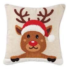 Jolly & Joy Christmas Rudolph Cushion Multicoloured