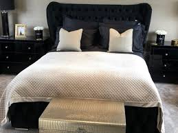Drapery fabric is a silver and black frette by. Black Gold Bedroom Jo Sloanes Interior Design