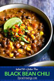 Black Bean Chili In Instant Pot Vegan Chili Recipe Bean Chili Recipe Black Bean Chili Vegetarian Recipes