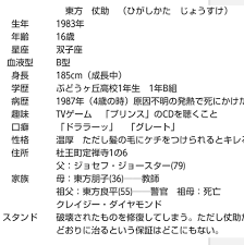 ジョジョ 血液 型