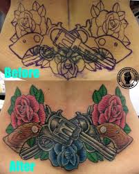 What does cover up tattoo mean? Guns And Roses V Tribal Cover Up Wins Back Tattoo Women Lower Back Tattoos Cover Up Tattoos