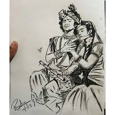 Radhakrishna Pencil Sketch Pencil Art Love Krishna Drawing Radha Krishna Art